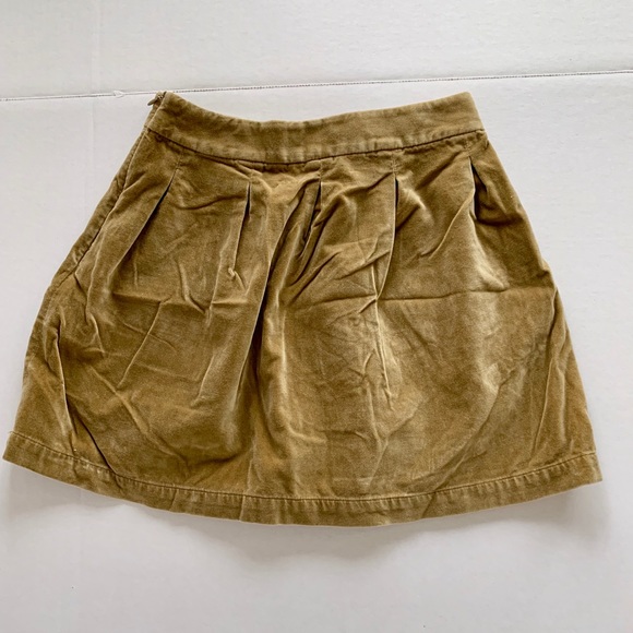 FRENCHI Pleated Skirt Velvet Feel/ Camel Color - Picture 3 of 6